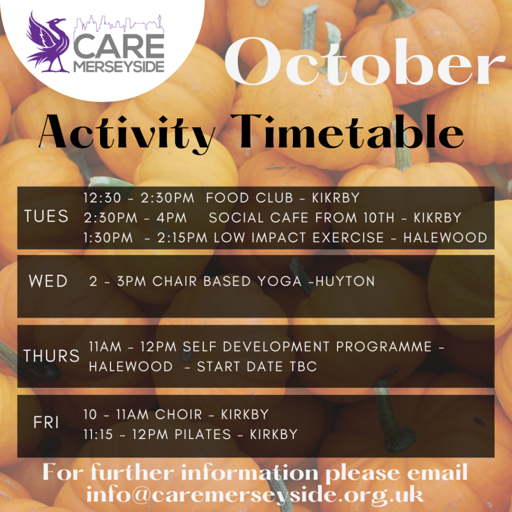 Care Merseyside October Activity Timetable 2023